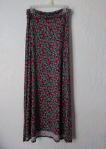 LulaRoe Floral Maxi Skirt A-Line Stretch Purple Green Pink Women size Me... - £11.63 GBP