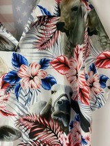 Charolais Cow Tropical Hawaii Shirt American Flag Cattle Hawaiian Shirt XL - £18.06 GBP