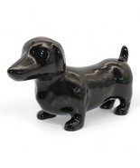 Black Ceramic Dachshund Figurine With Chip On Tail Glossy Finish 6&quot; Long... - $27.23 CAD