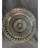 Vintage Footed Cake serving Plate Clear Glass Dots Federal Depression St... - £9.33 GBP