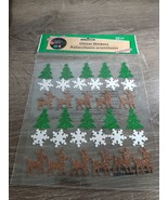 2 Christmas Trees Snowflakes Reindeer Dimensional Glitter Foam Stickers ... - $10.06