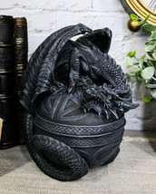 Bone Collector Celtic Druid Dragon Sitting On Gyrosphere Orb Jewelry Trinket Box - £26.53 GBP