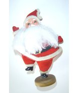  Vintage Flocked Dancing Santa Claus Ornaments 1960&#39;s - £19.74 GBP