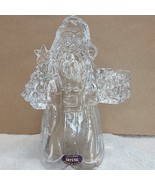 24% Lead Crystal Santa Clause Candle Holder 7½” USA Excellent Christmas ... - $19.30