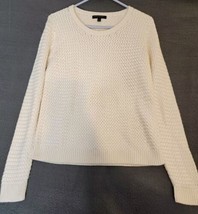 American Eagle Womens Ivory Cream Chunky Soft Knit Sweater Woven Knit Braid Sz L - £10.35 GBP