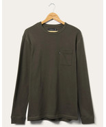 Junk Food Clothing Men&#39;s Porter Long Sleeve Boxy Pocket Tee Vintage Blac... - $27.39 CAD