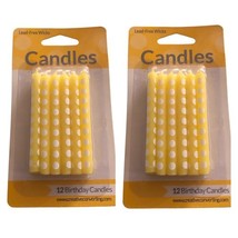 24 Creative Converting Cake Candle, 2.25&quot;, Mimosa Yellow  Polka Dot (2x 12) - $6.41