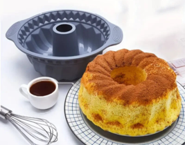 Silicone Bundt Cake Pan 8.66 Inch Non-stick Fluted Cake Pan Cake Baking Mold - £8.53 GBP