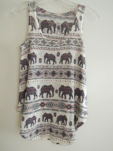 Ladies Top Size M Elephant Print Relaxed Knit Tank Top by Gaze USA - EUC - £7.55 GBP