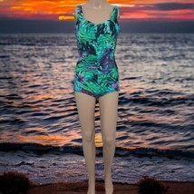 Maxine of Hollywood Swimsuit 8 Bathing Suit One Piece Slimming Modest Ruched  - £23.54 GBP