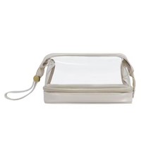 Clear Double Layer Makeup Bag for Women Toiletry Bag Large Capacity PU Cosmetic  - £52.48 GBP