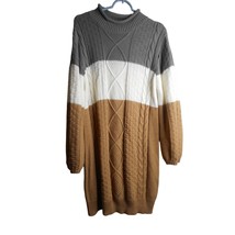 Sabrina Lauren NY Striped Oversized long rolled Neck Sweater Sz M - $371.81 MXN