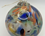Vintage Art Glass Swirl Green Blue Yellow Orange Ornament U258/14 - $49.99