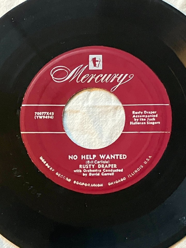 Rusty Draper - No Help Wanted / Texarkana Baby - Mercury 45 rpm - $4.45