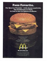 1978 McDonalds Print Ad Quarter Pounder with Cheese 8.5&quot; x 11&quot; - $19.31