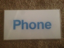 BELL SYSTEMS Telephone Booth Sign Pay Phone White &amp; Blue  Vintage 9x5 80&#39;s - £27.25 GBP
