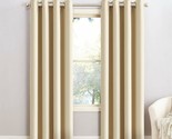 Blackout Curtains Grommet Draperies Thermal Insulated, Set 2 Panel, Beig... - $19.40