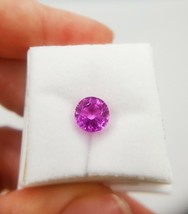 2.65Ct GTL Certified Neon Pink VVS1 Sapphire Round Brilliant Cut Sri Lanka - £226.85 GBP