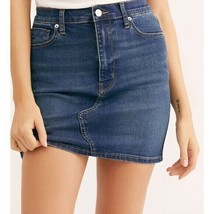 Free People We The Free Womens Blue Cotton Blend Teagan Denim Mini Jean Skirt 29 - £19.23 GBP