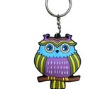Geddes Colorful Owl Rubber Key Ring Some Wear 3.5 in - $4.69