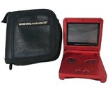 Nintendo Game Boy Advance SP 2002 Red Handheld Console And Case AGS-001 - $79.15