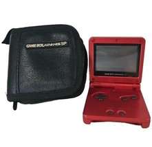 Nintendo Game Boy Advance SP 2002 Red Handheld Console And Case AGS-001 - $79.15
