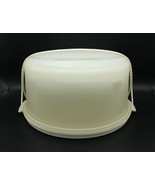 Tupperware 1256 Cake Taker Sheer Top &amp; Light Yellow Base w/Handle &amp; Tray... - £15.56 GBP