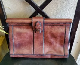 FOSSIL Vintage Reissue Bar Clutch Brown Leather Bag - £36.94 GBP