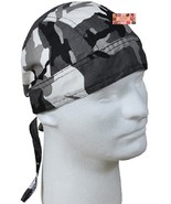 GRAY URBAN CAMO Camouflage FITTED TIED BANDANA Head Wrap Skull Cap DOO D... - $187.01 MXN