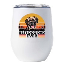 Best Mastiff Dog Dad Ever Wine Tumbler 12oz Dogs Lover White Cup Gift For Him - £17.84 GBP