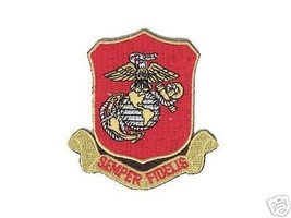 Usmc Marine Corps Semper Fidelis Fi Red Emblem Patch - £23.97 GBP