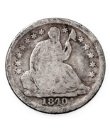 1840-O Pas De Draperie ND Demi Dime En Bon État, Complet Jantes, Naturel... - $131.17