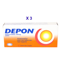 DEPON Paracetamol 500mg 3 X 16 Tablets for Pain &amp; Fever Relief by Bristol-Myer - £16.78 GBP