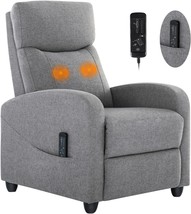 Recliner Chair, Living Room Chairs Massage Recliner Chairs Single Fabric, Grey - £133.91 GBP