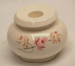 Lasting Products Ceramic Votive Candle Holder Hand Painted Pink Rose USA Vintage - £11.86 GBP