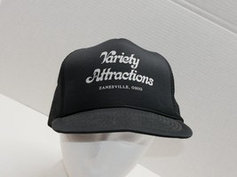 Variety Attractions Zanesville Ohio Vintage Trucker Hat Cap Snapback- Black - £7.84 GBP