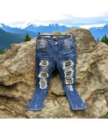 AMIRI Blue Jeans With Patches Size 34 - $338.49 CAD