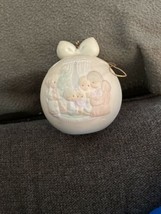 1990 Precious Moments May Your Christmas Be A Happy Home Porcelain Ball Ornament - £5.42 GBP