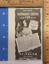 Vintage Print Ad Hormone Cream Nu-Youth Chicago Day Night Creme 4.5&quot; x 2.5&quot; - £6.05 GBP