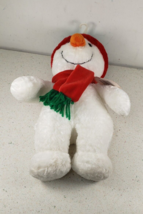 Snowman Plush 14&quot; Green Winter Hat Red Scarf Exclusive Design From AGC Inc  - £15.65 GBP