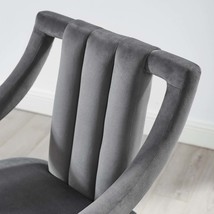 Harken Performance Velvet Accent Chair Gray EEI-3458-GRY - £261.51 GBP
