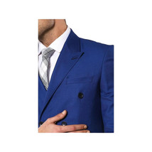 Men Double Breasted Suit WESSI by J.VALINTIN Extra Slim Fit JV5 Royal Blue New image 4