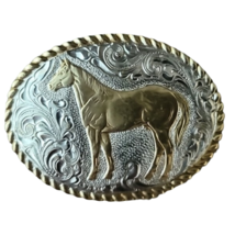 Crumrine Youth Quarter Horse Western Silver Belt Buckle USED image 1