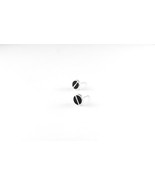 Minimal Ear Studs, Black Circles, Sterling Silver Earrings, Modern, Contemporary - £24.37 GBP