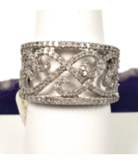 Sterling Silver 5/8 CTTW Diamond Open Filigree Ring Size 7 From JC Penny - $569.50 CAD