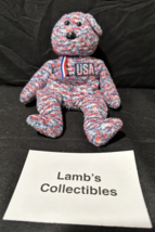 USA Bear TY Beanie Baby born Tug Tush 2000 Toy Figure Red White and Blue... - £18.98 GBP