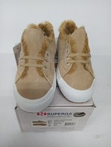 NWT Superga Warm Lined Sue Hairy Faux Fur Beige Sneakers Size 7 ACap - £21.53 GBP
