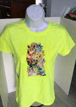 Yellow Pokemon 2 Tone t-shirt NWT Size M Adult Pickachu, Eevee WOW Design 3 - £11.90 GBP