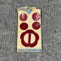 VTG 1940’s Superior Quality Buckle &amp; 4 Button set Bakelite Maroon Red USA Made - £24.16 GBP