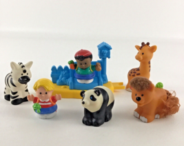 Fisher Price Little People Zoo Park Bench Toy Lot Animals Panda Giraffe ... - $24.70